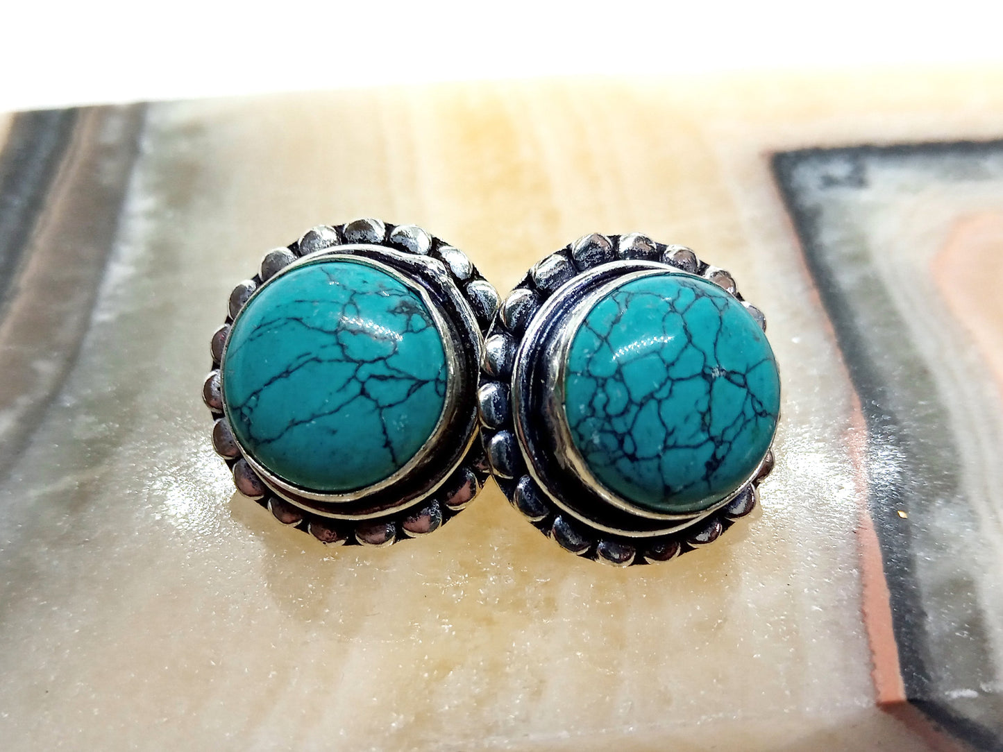 Náušnice jednodílné z tyrkysu - Supreme Panthers