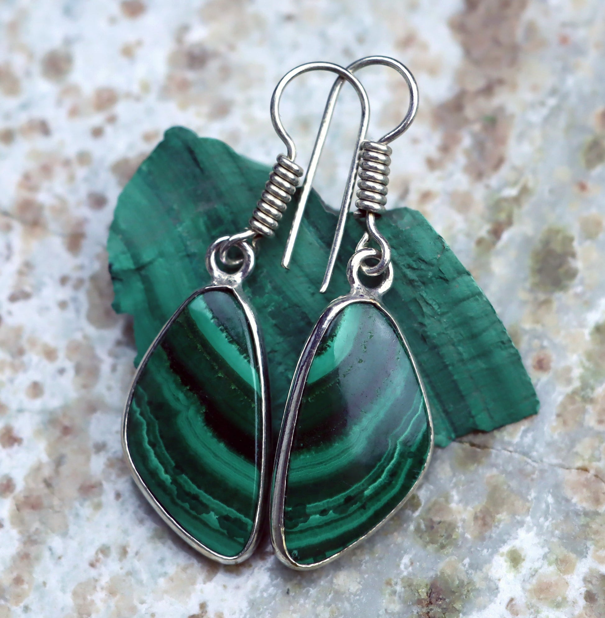 Náušnice malachit - Supreme Panthers