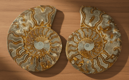 Pár aragonitových amonitů leštěný (Cleoniceras), pár - Supreme Panthers