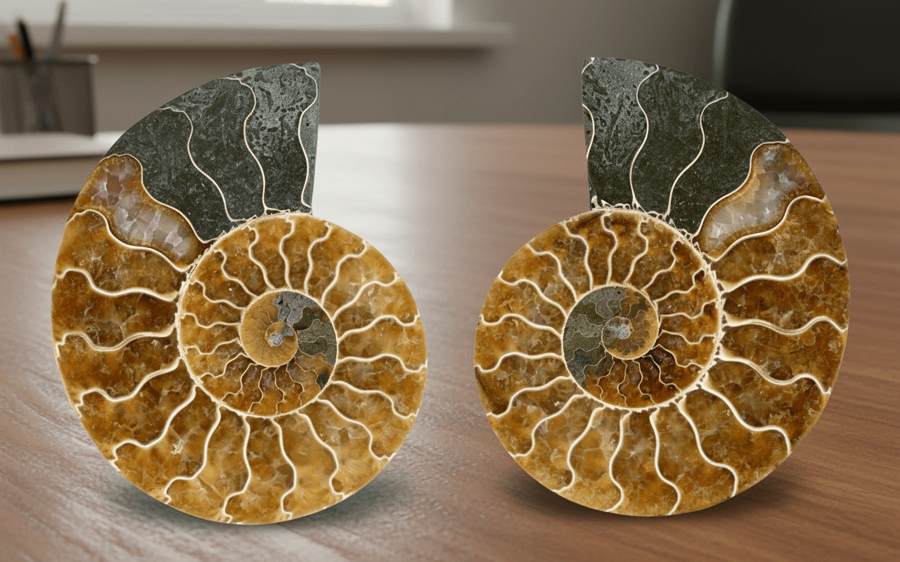Pár aragonitových amonitů leštěný (Cleoniceras), pár - Supreme Panthers