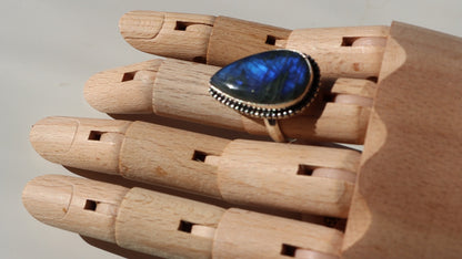 Prsten labradorit modrý