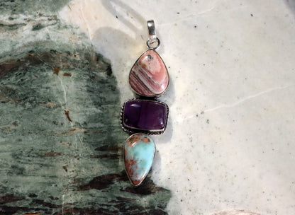 Přívěšek ametyst larimar rodochrosit - Supreme Panthers