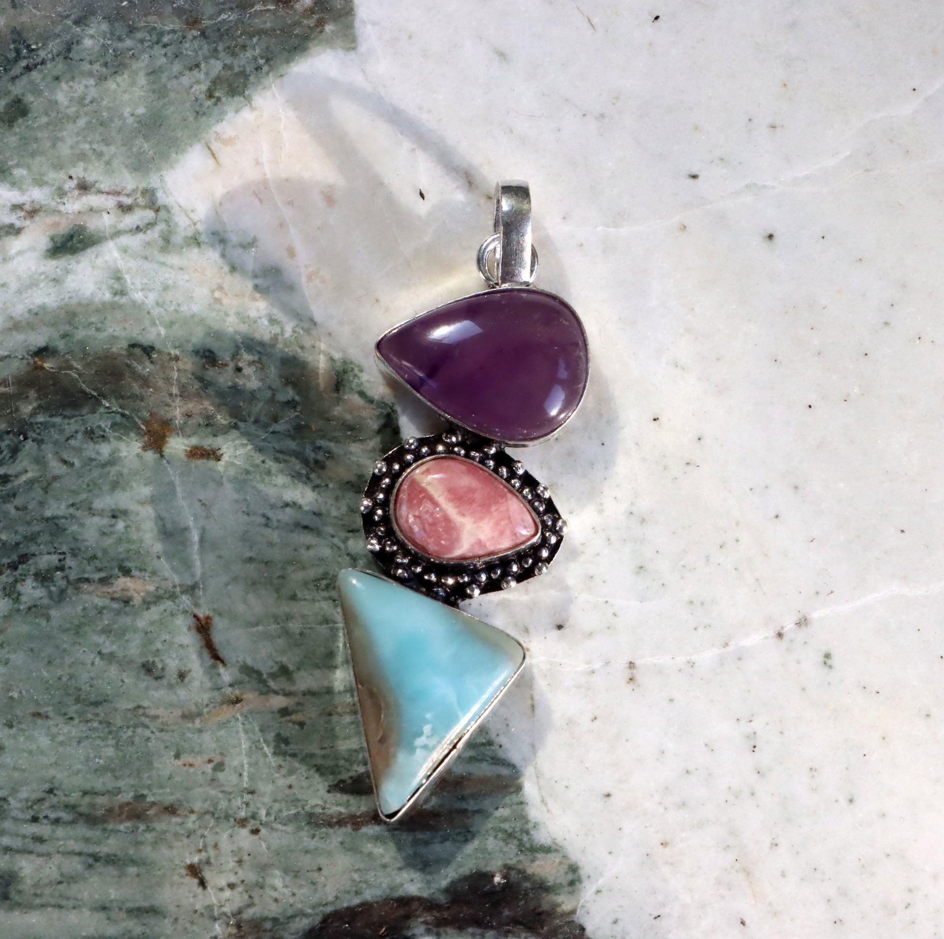 Přívěšek ametyst larimar rodochrosit - Supreme Panthers