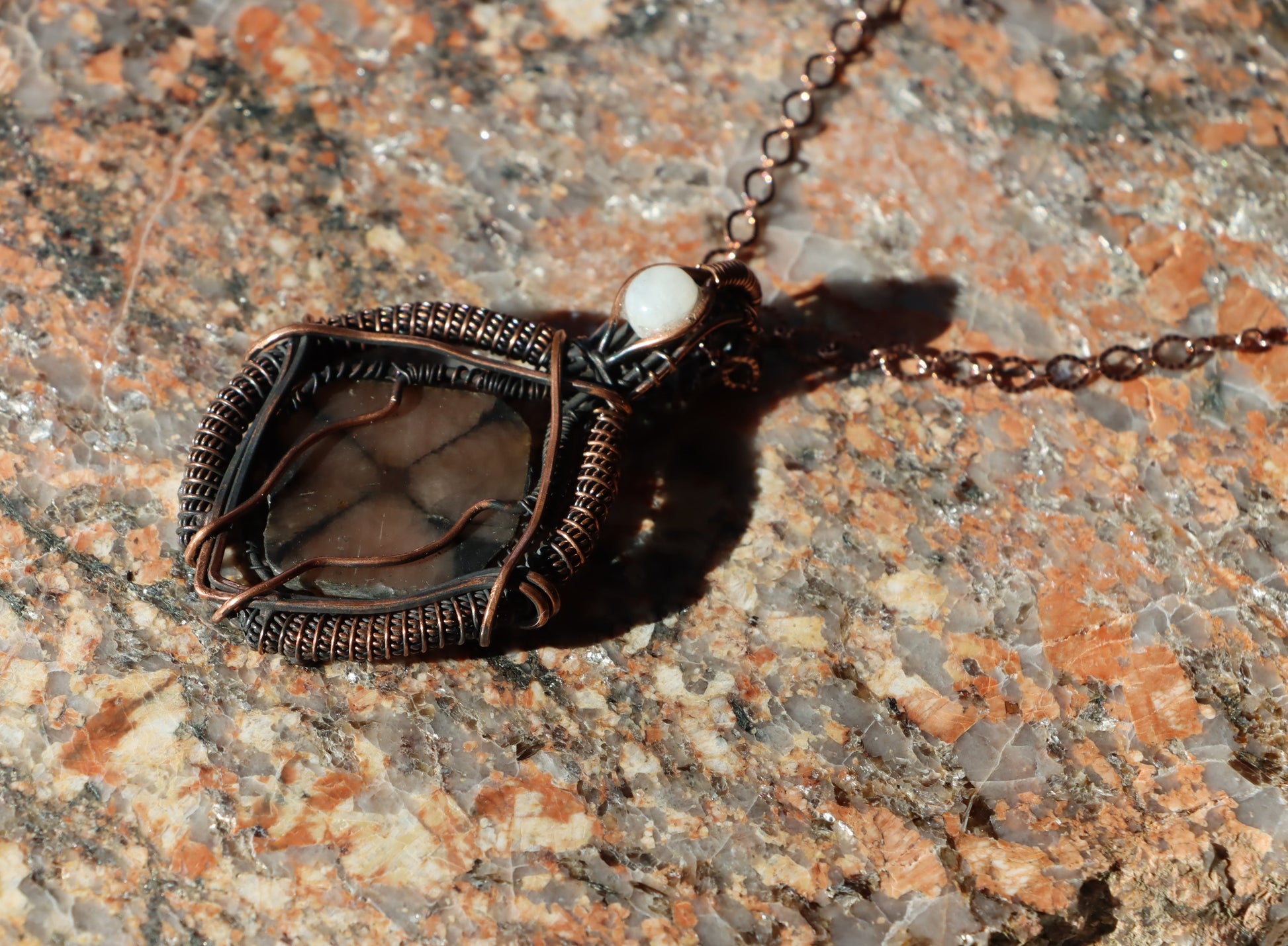 Přívěšek andalusit a měsíční kámen "Chiastolit – Kámen vnitřního kříže" - Supreme Panthers