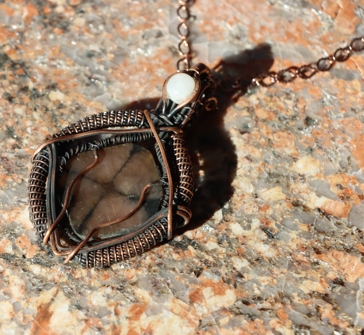 Přívěšek andalusit a měsíční kámen "Chiastolit – Kámen vnitřního kříže" - Supreme Panthers