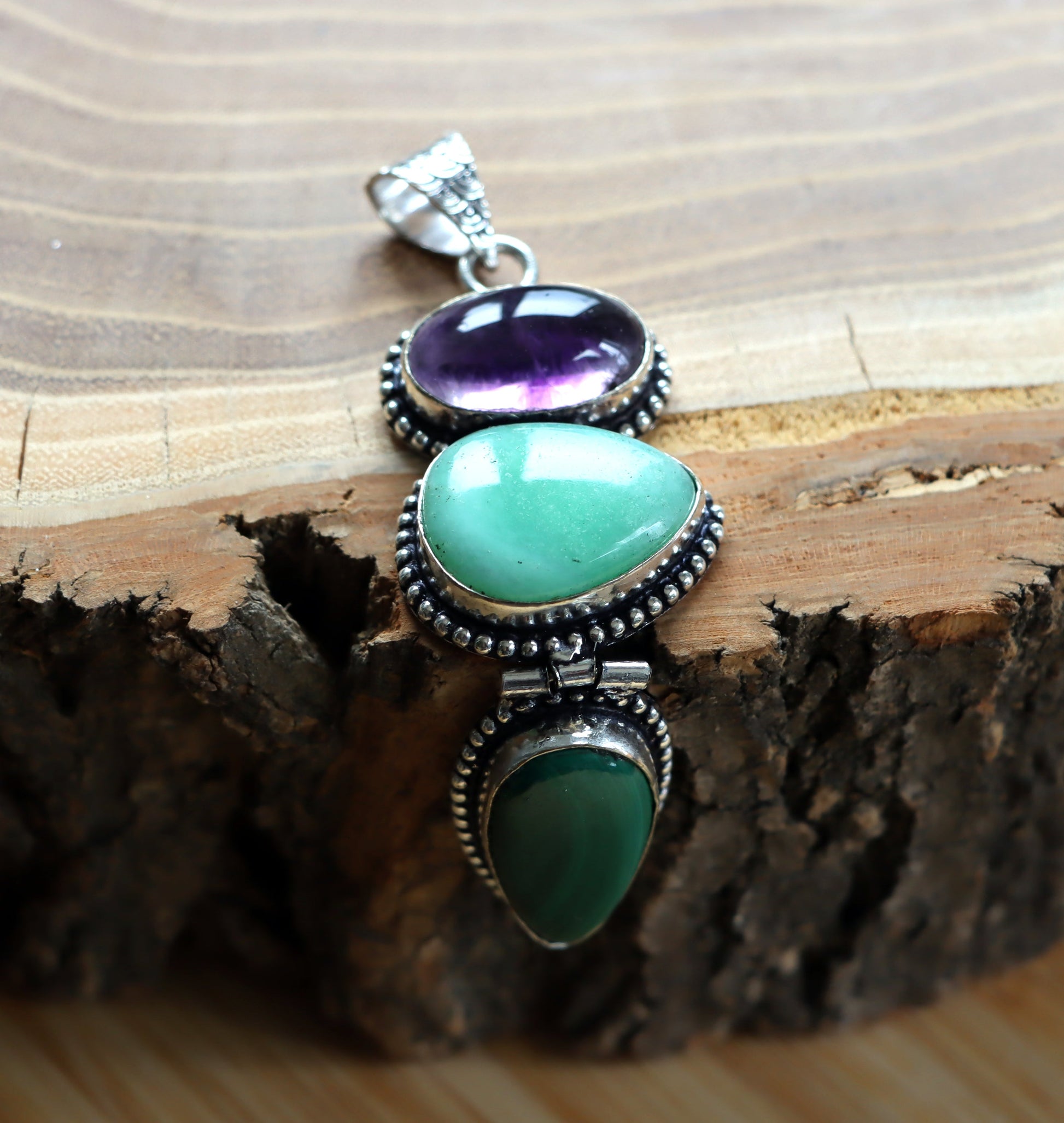 Přívěšek chryzopras ametyst malachit - Supreme Panthers