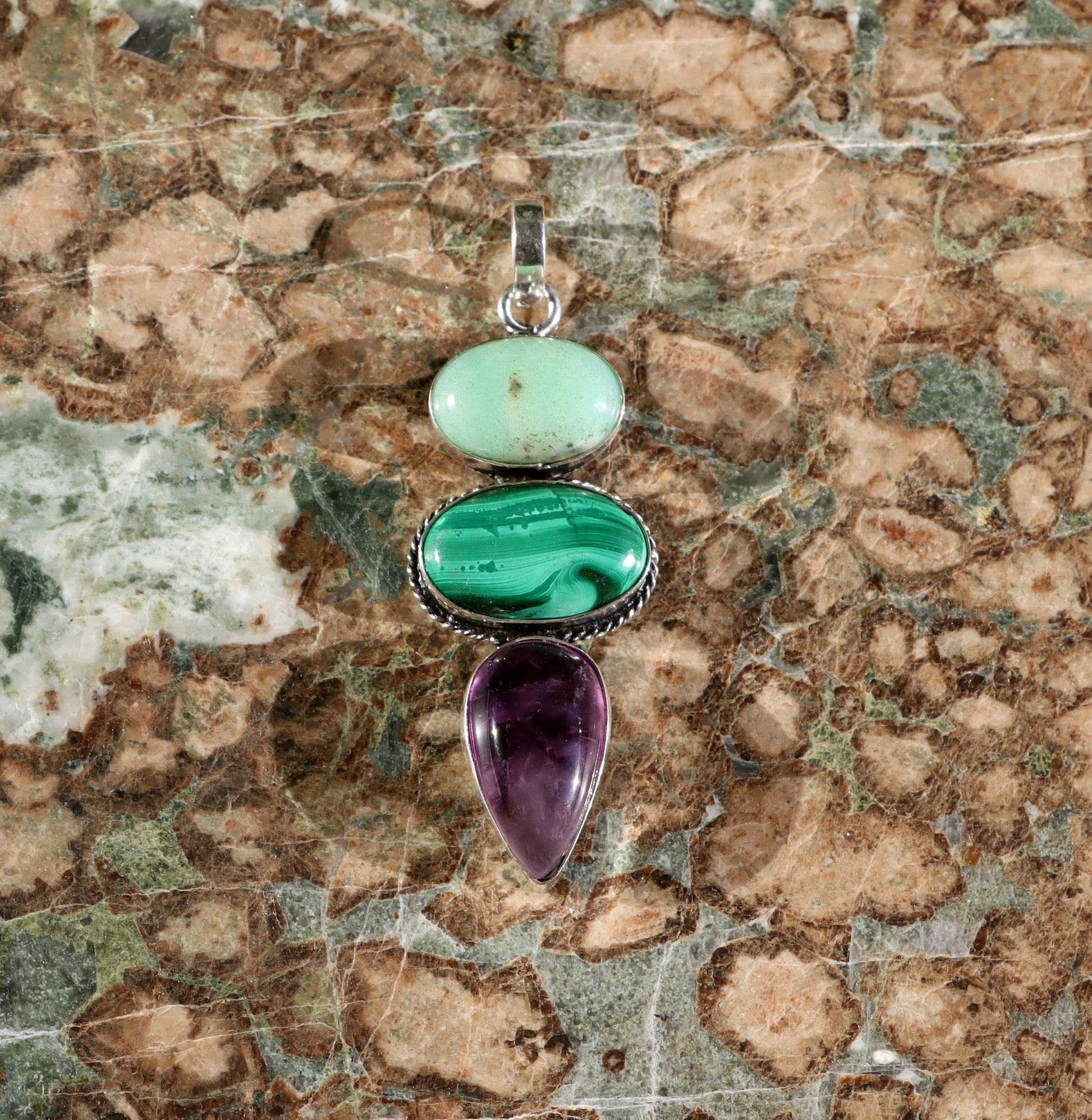 Přívěšek chryzopras ametyst malachit - Supreme Panthers