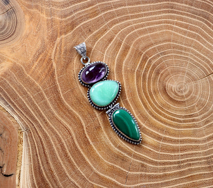 Přívěšek chryzopras ametyst malachit - Supreme Panthers