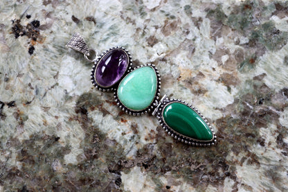 Přívěšek chryzopras ametyst malachit - Supreme Panthers