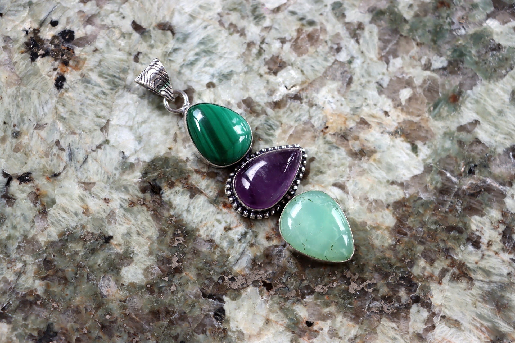 Přívěšek chryzopras ametyst malachit - Supreme Panthers