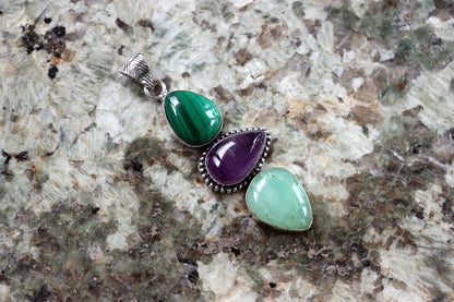 Přívěšek chryzopras ametyst malachit - Supreme Panthers