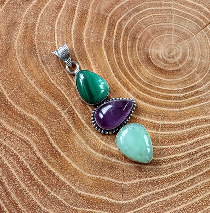 Přívěšek chryzopras ametyst malachit - Supreme Panthers