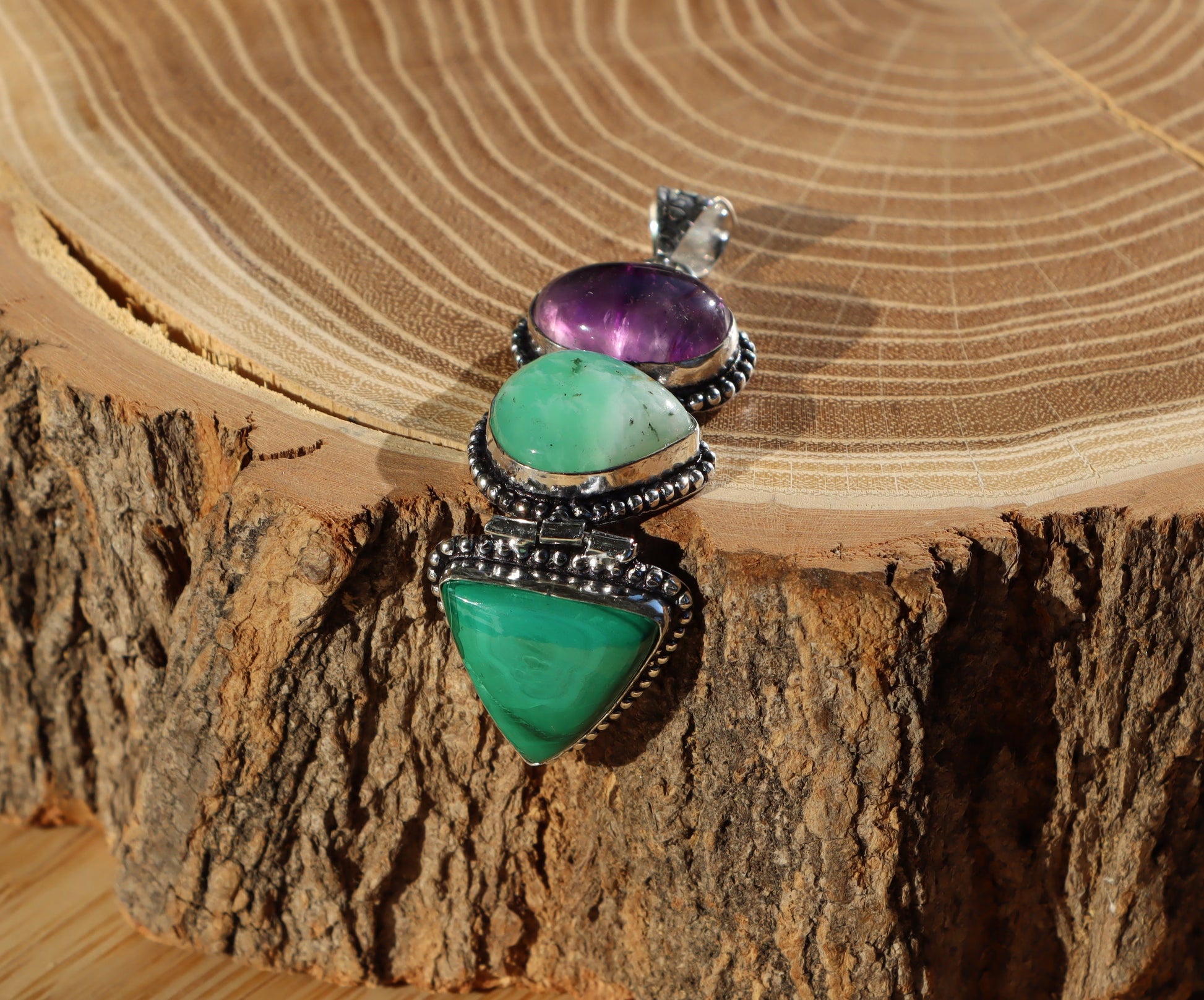 Přívěšek chryzopras ametyst malachit - Supreme Panthers