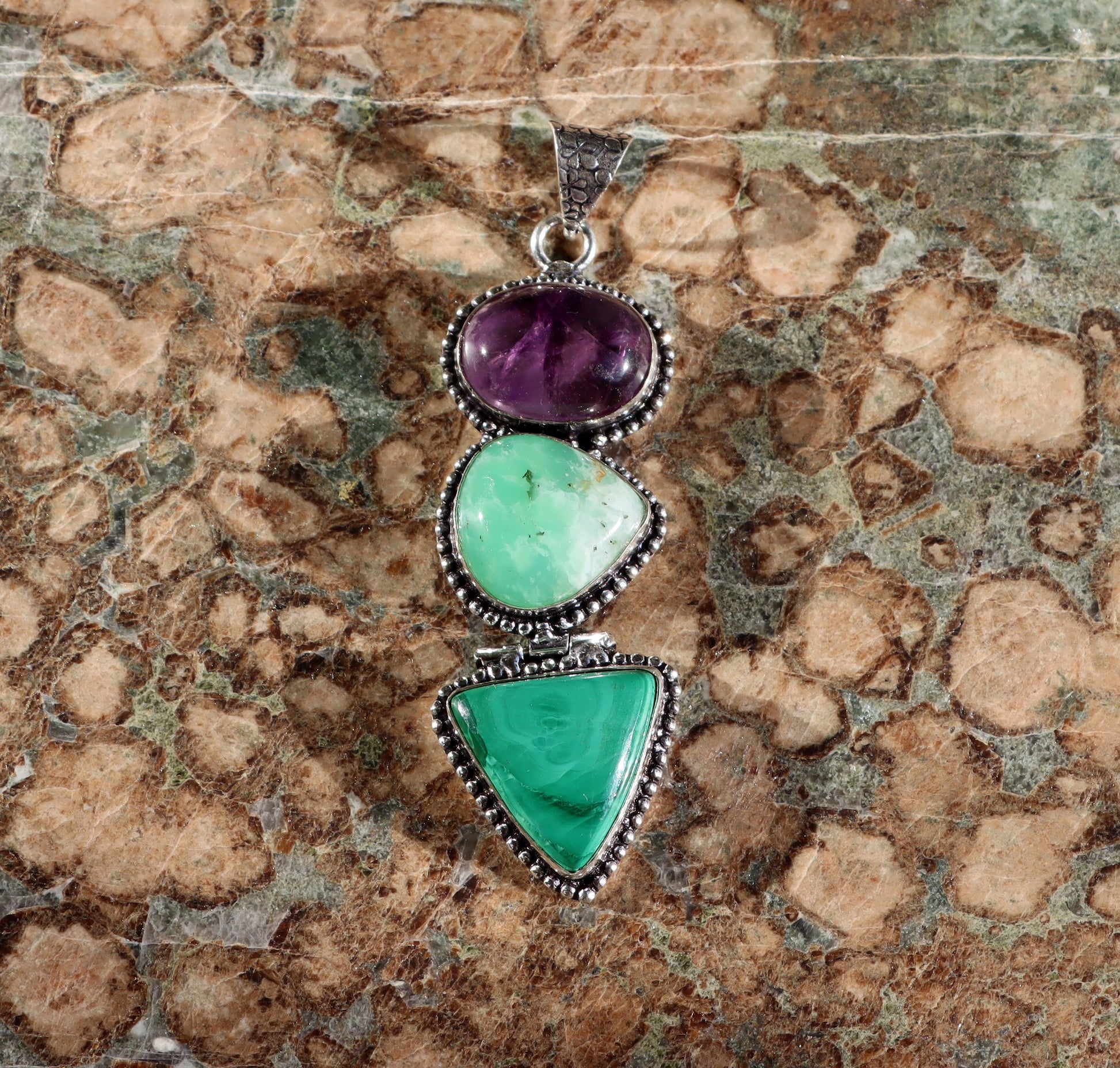 Přívěšek chryzopras ametyst malachit - Supreme Panthers