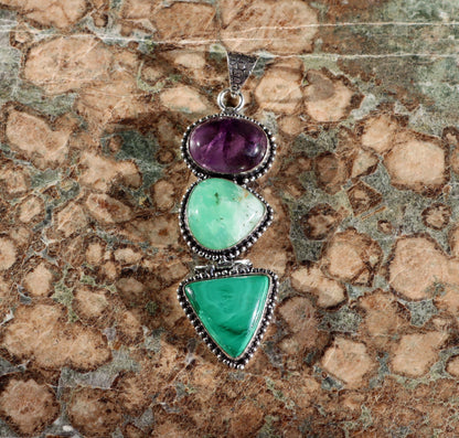 Přívěšek chryzopras ametyst malachit - Supreme Panthers