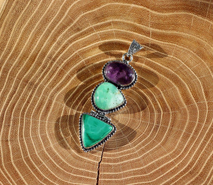 Přívěšek chryzopras ametyst malachit - Supreme Panthers