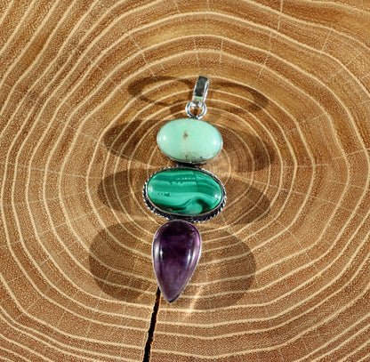 Přívěšek chryzopras ametyst malachit - Supreme Panthers