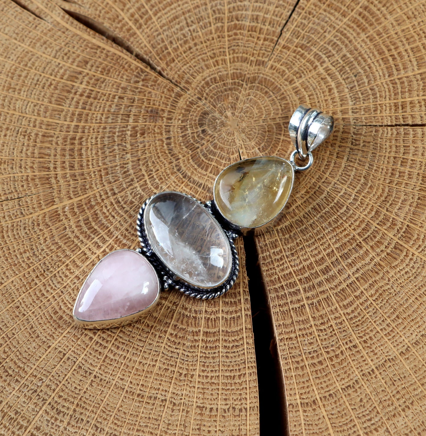 Přívěšek čirý křišťál citrín růženín - Supreme Panthers