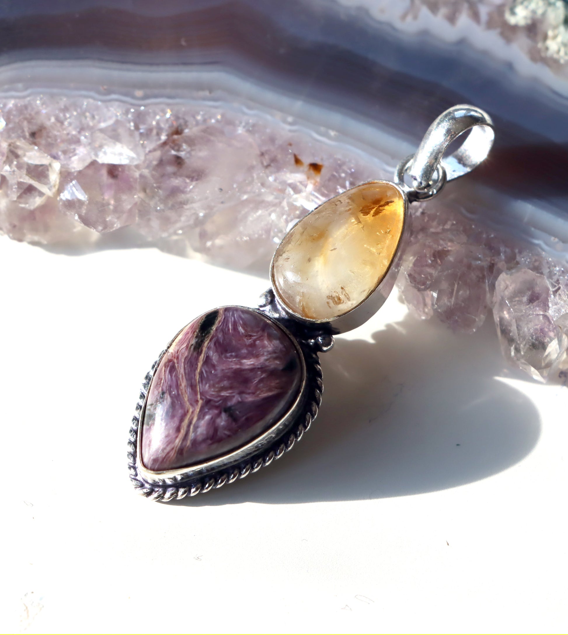 Přívěšek citrín charoit - Supreme Panthers