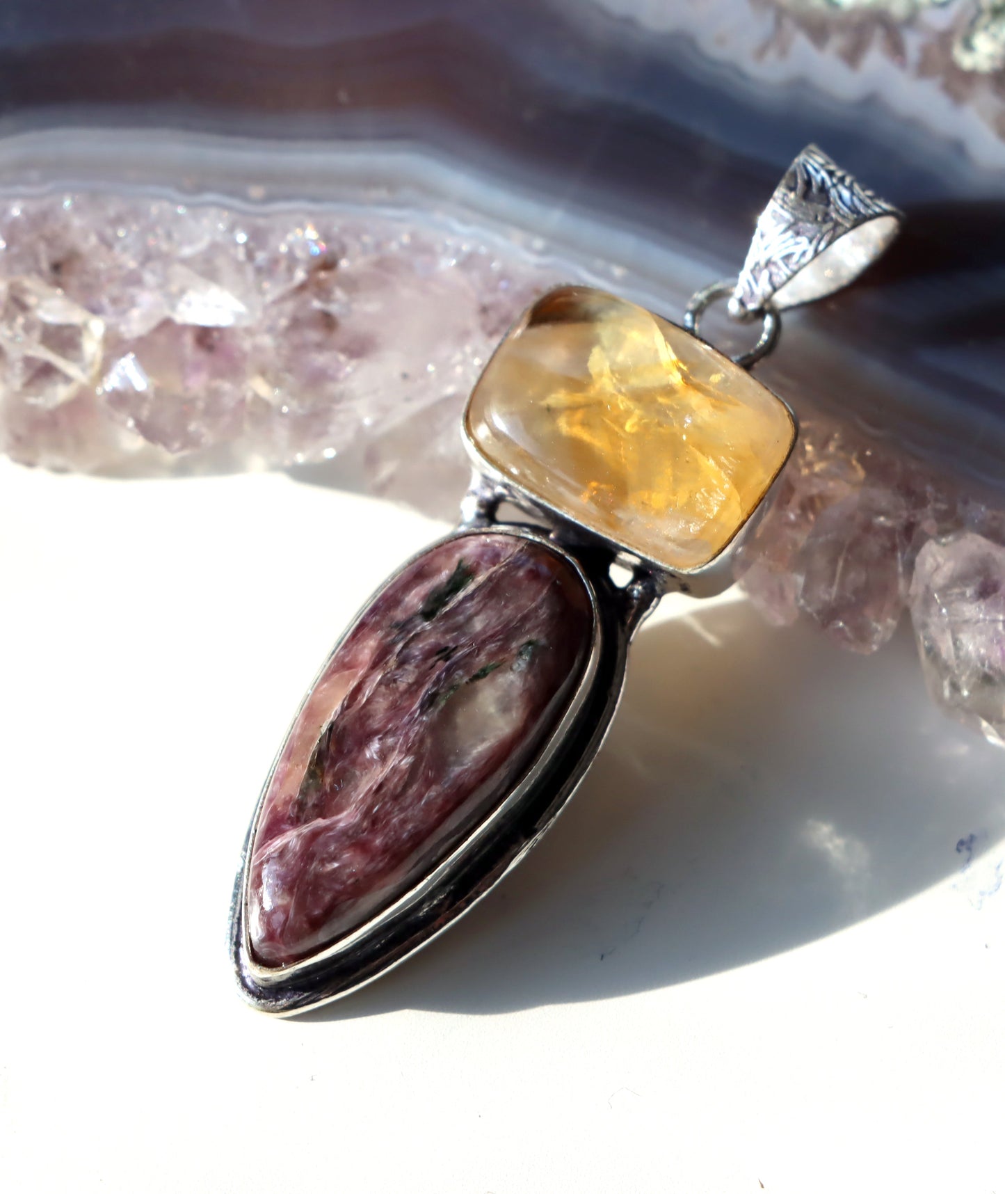 Přívěšek citrín charoit - Supreme Panthers