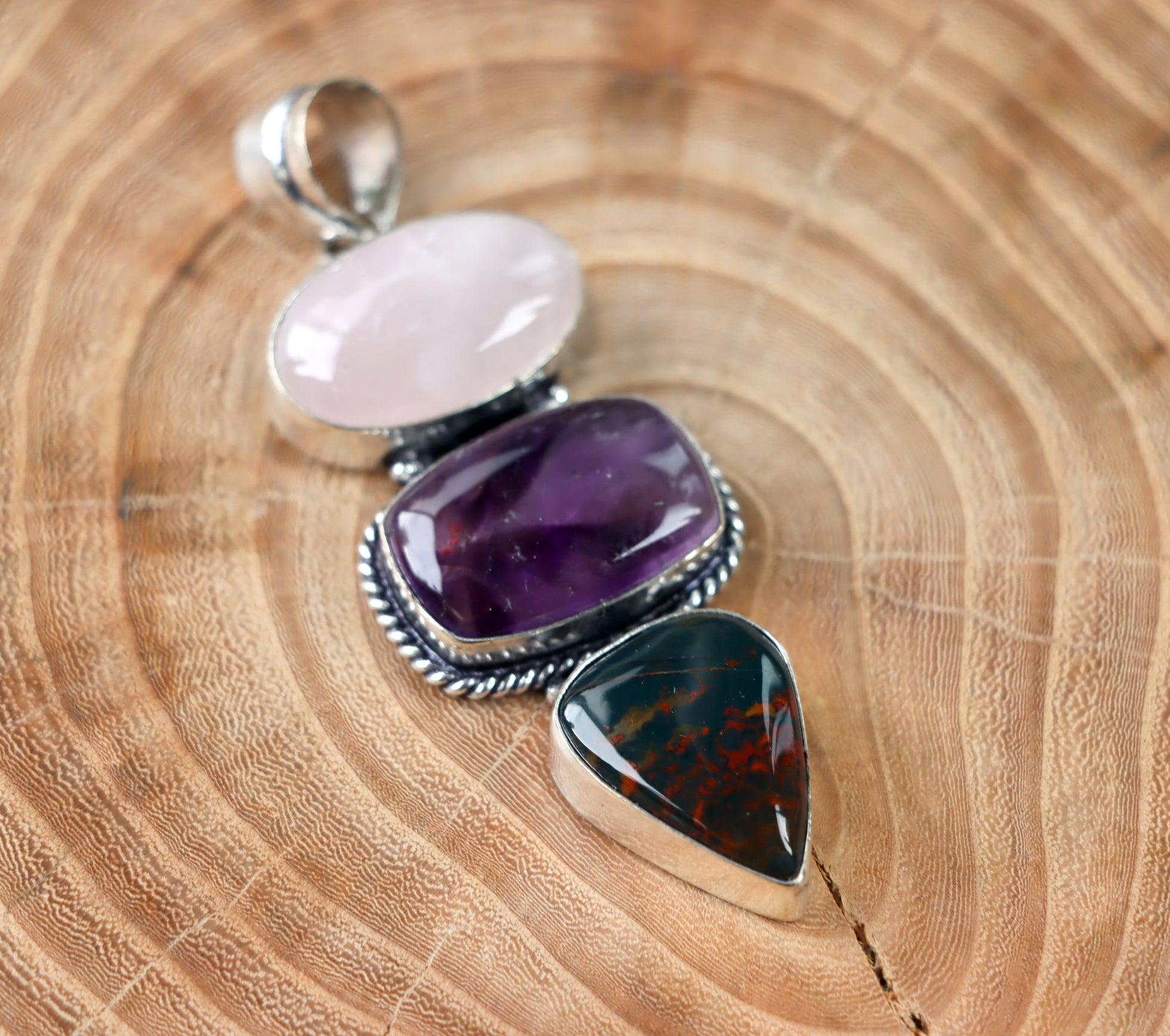 Přívěšek heliotrop jaspis ametyst růženín - Supreme Panthers