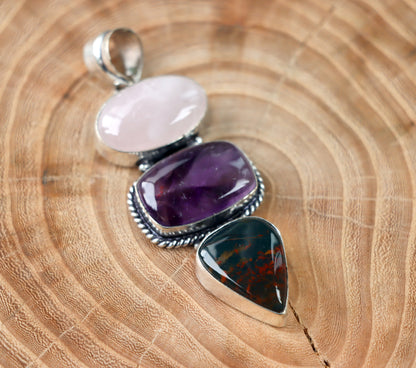 Přívěšek heliotrop jaspis ametyst růženín - Supreme Panthers