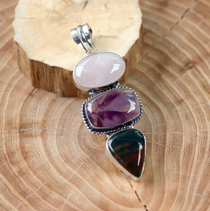 Přívěšek heliotrop jaspis ametyst růženín - Supreme Panthers