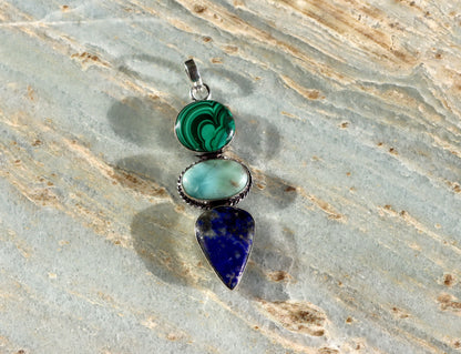 Přívěšek lapis lazuli malachit larimar - Supreme Panthers