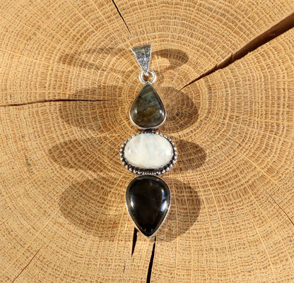 Přívěšek měsíční kámen hyperstén labradorit - Supreme Panthers