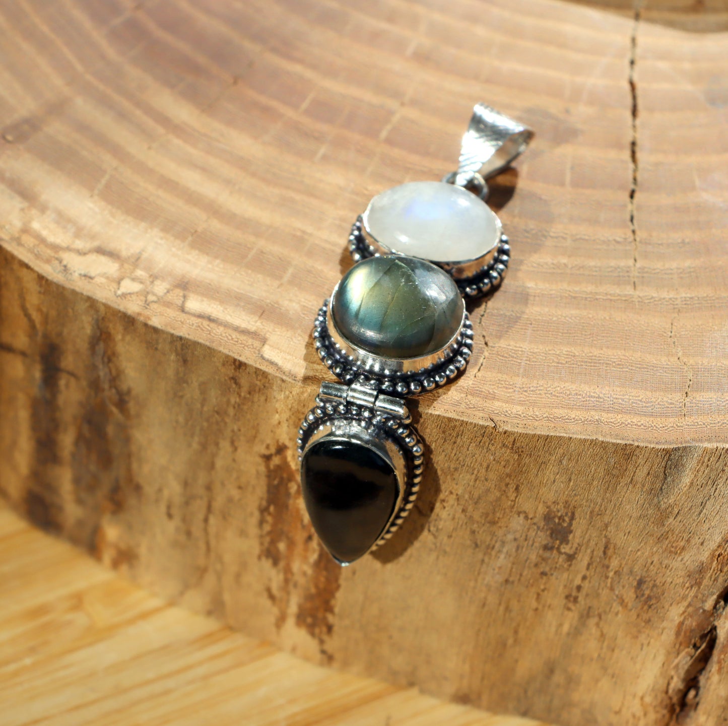 Přívěšek měsíční kámen labradorit hyperstén - Supreme Panthers