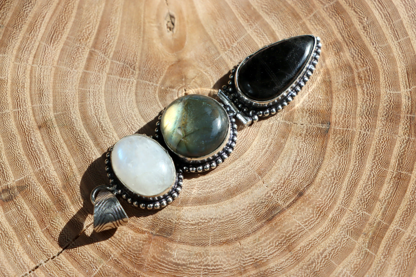 Přívěšek měsíční kámen labradorit hyperstén - Supreme Panthers