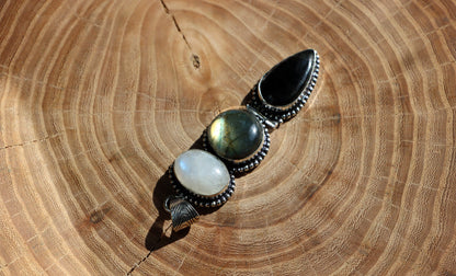 Přívěšek měsíční kámen labradorit hyperstén - Supreme Panthers