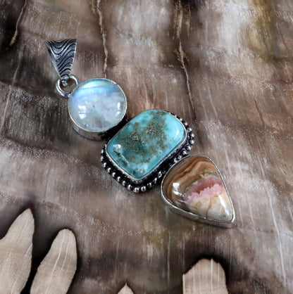 Přívěšek měsíční kámen larimar rodochrozit - Supreme Panthers