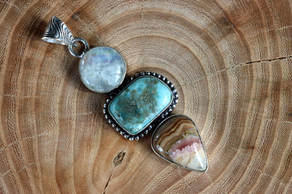 Přívěšek měsíční kámen larimar rodochrozit - Supreme Panthers