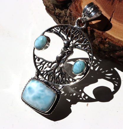 Přívěsek „Objímání ve stromu života – larimar“, č.2 - Supreme Panthers