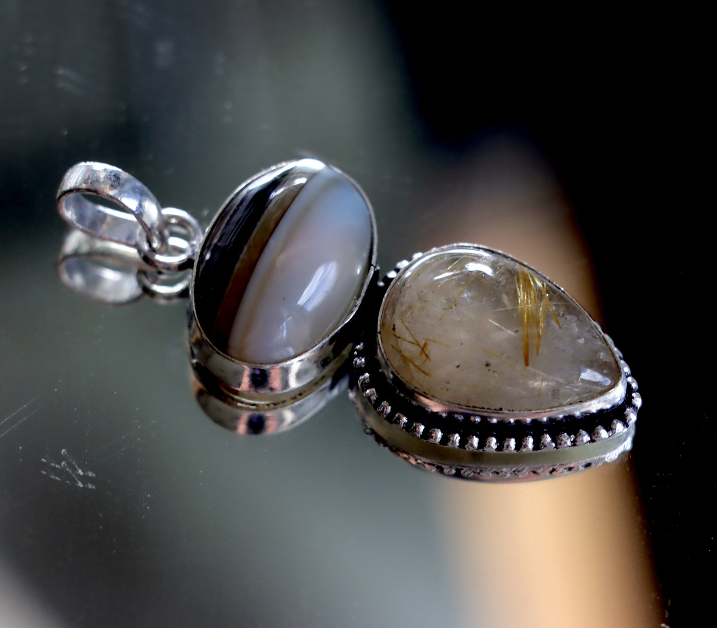 Přívěšek onyx rutil v křišťálu - Supreme Panthers