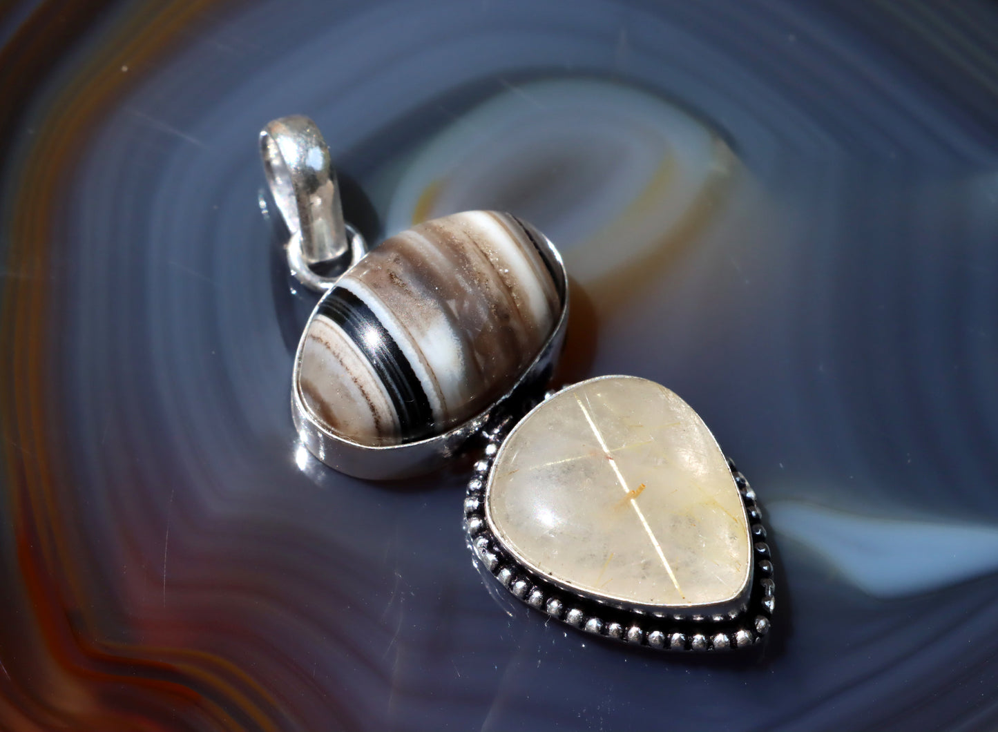 Přívěšek onyx rutil v křišťálu - Supreme Panthers