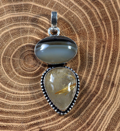 Přívěšek onyx rutil v křišťálu - Supreme Panthers