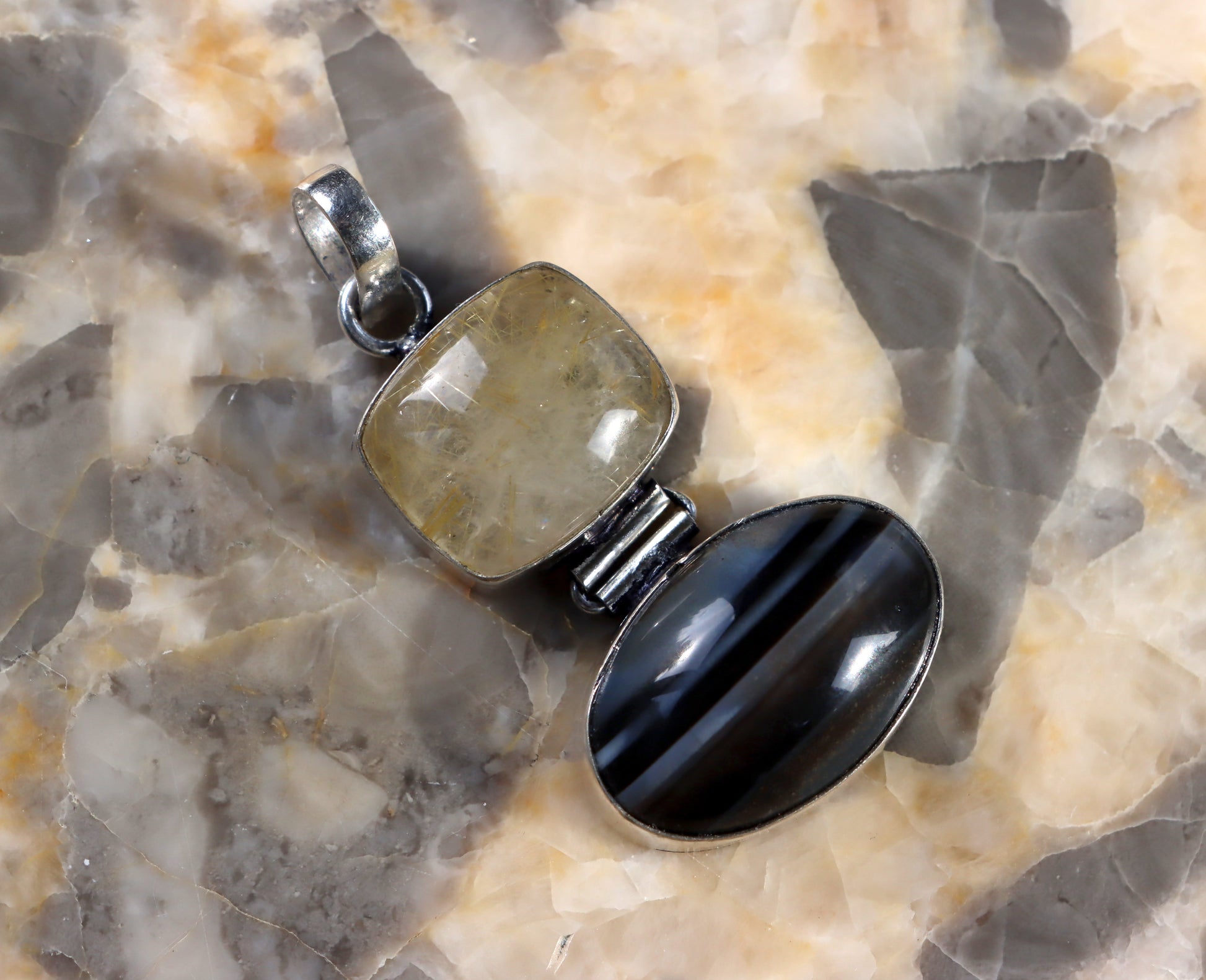 Přívěšek onyx rutil v křišťálu - Supreme Panthers