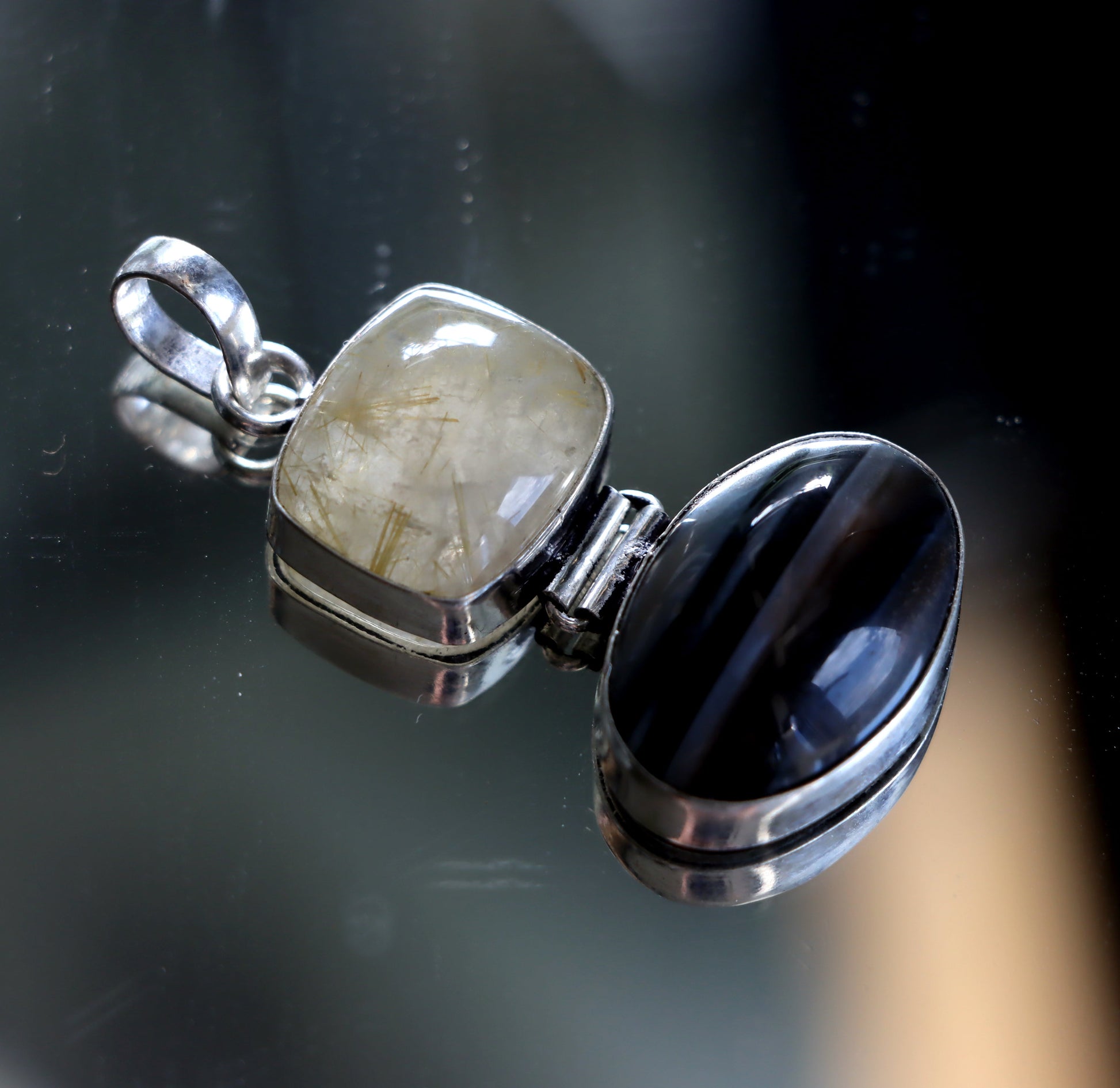 Přívěšek onyx rutil v křišťálu - Supreme Panthers