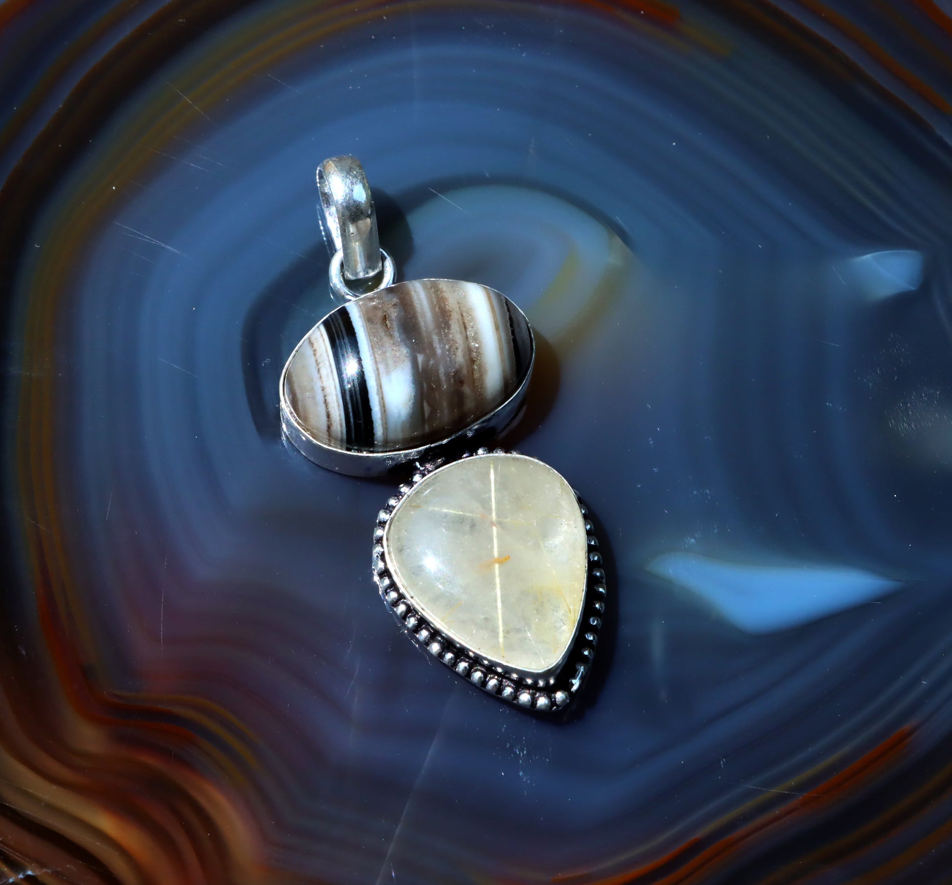 Přívěšek onyx rutil v křišťálu - Supreme Panthers