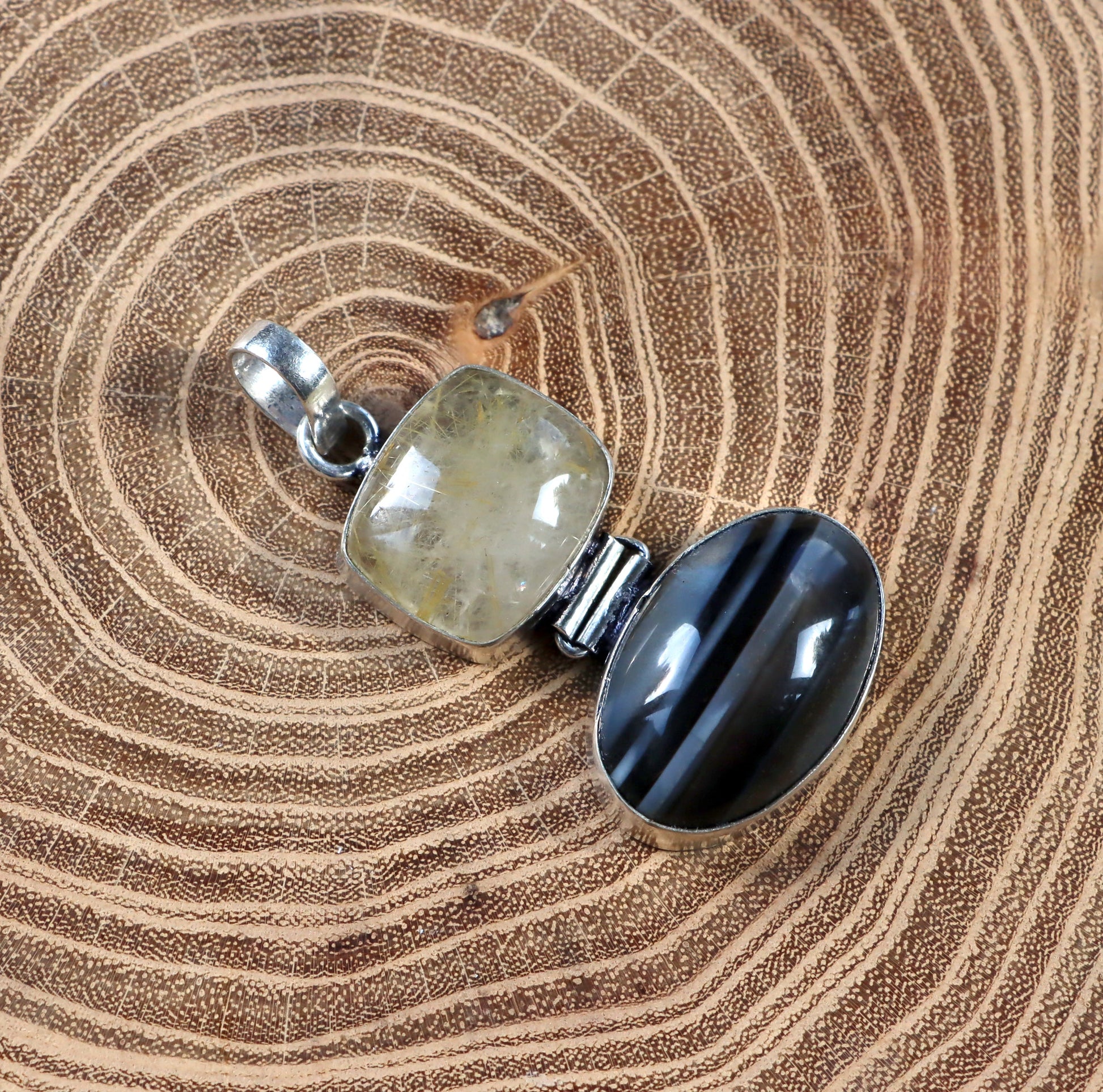 Přívěšek onyx rutil v křišťálu - Supreme Panthers