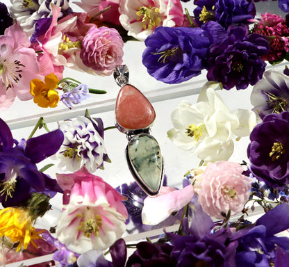 Přívěšek rodochrosit epidot v prehnitu - Supreme Panthers