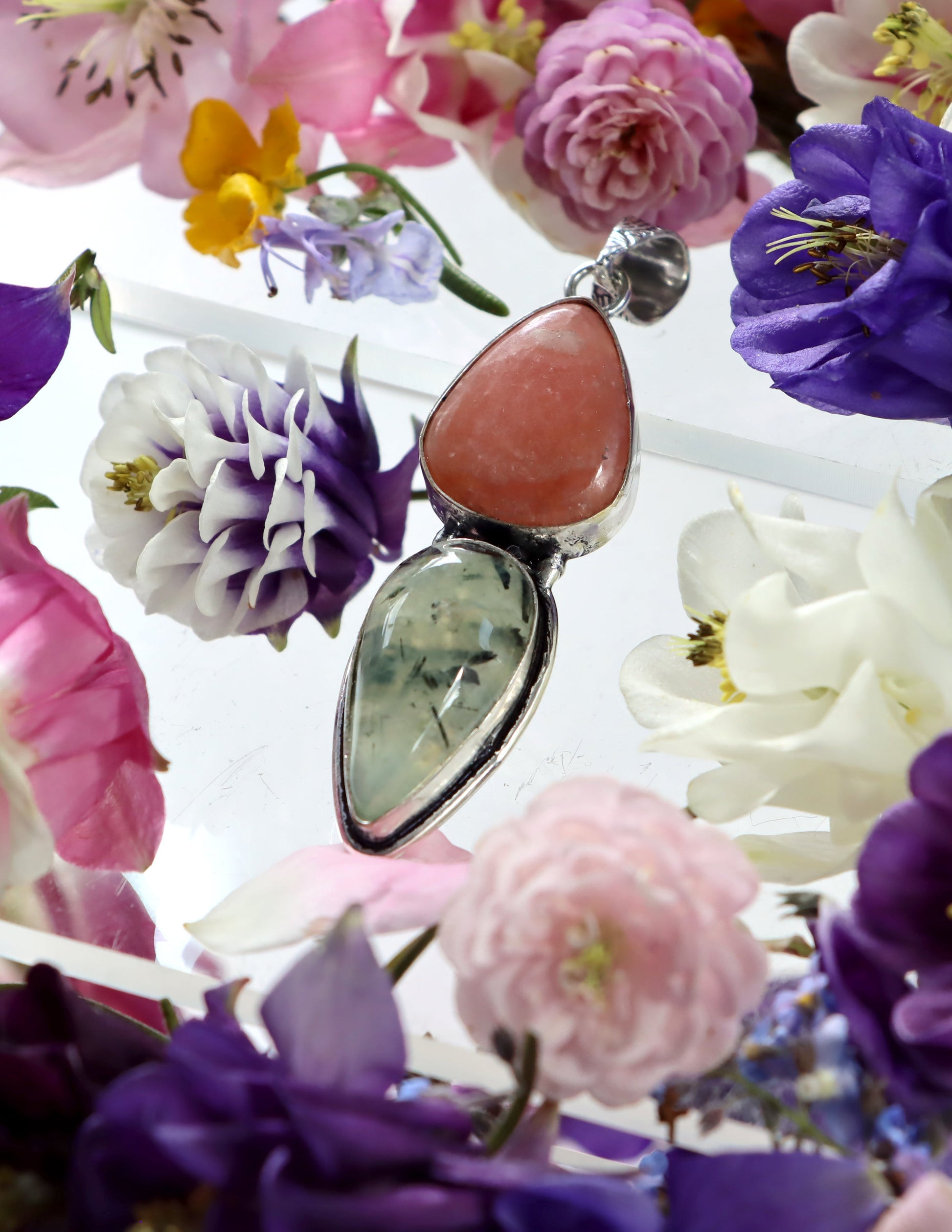 Přívěšek rodochrosit epidot v prehnitu - Supreme Panthers