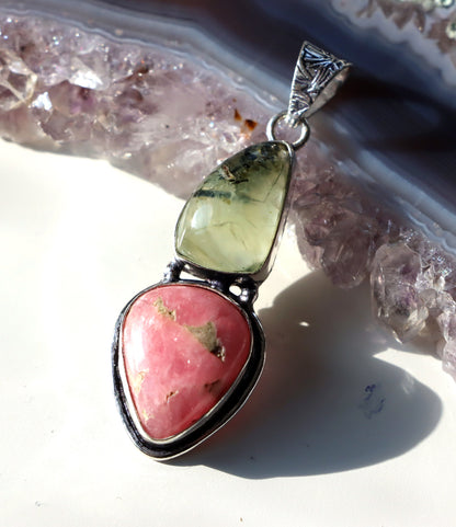 Přívěšek rodochrosit epidot v prehnitu - Supreme Panthers