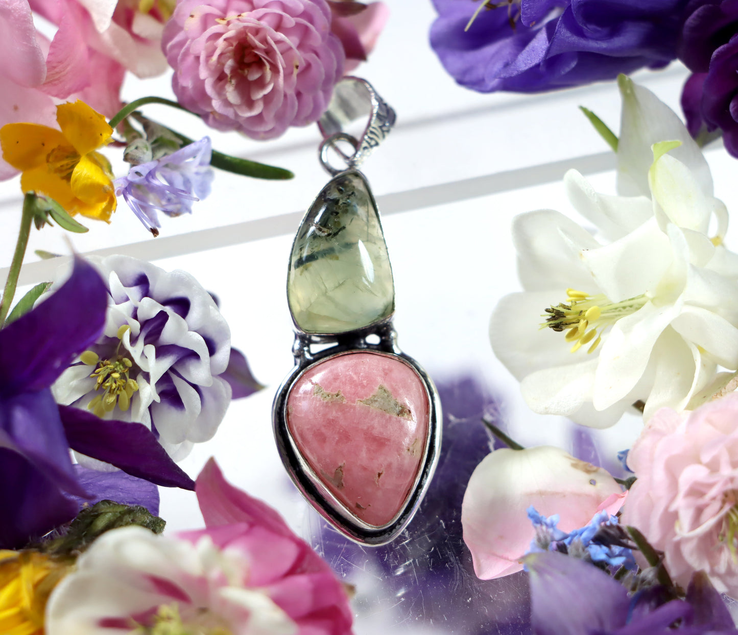 Přívěšek rodochrosit epidot v prehnitu - Supreme Panthers