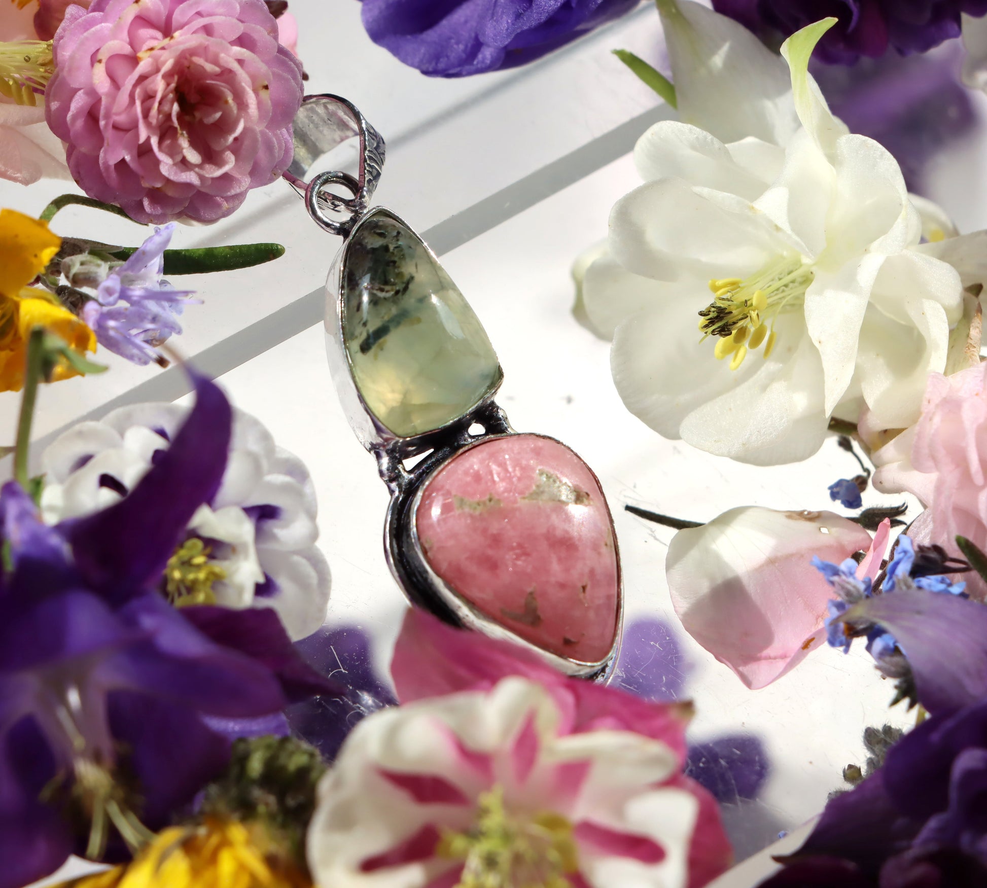 Přívěšek rodochrosit epidot v prehnitu - Supreme Panthers