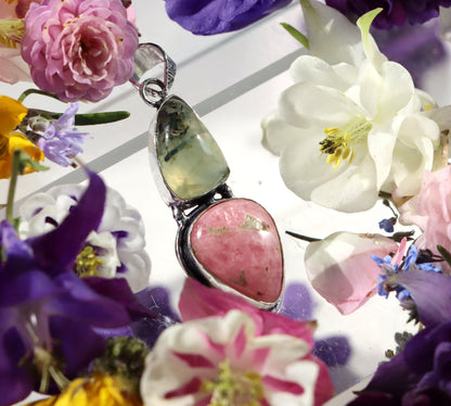 Přívěšek rodochrosit epidot v prehnitu - Supreme Panthers