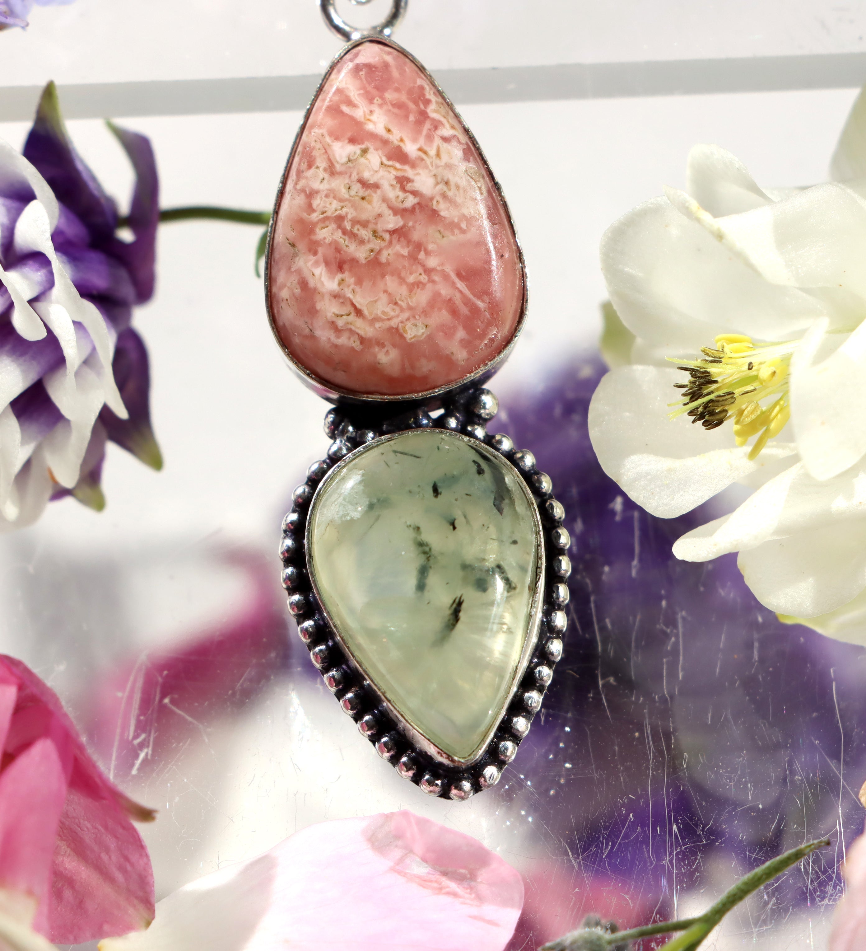 Přívěšek rodochrosit epidot v prehnitu - Supreme Panthers