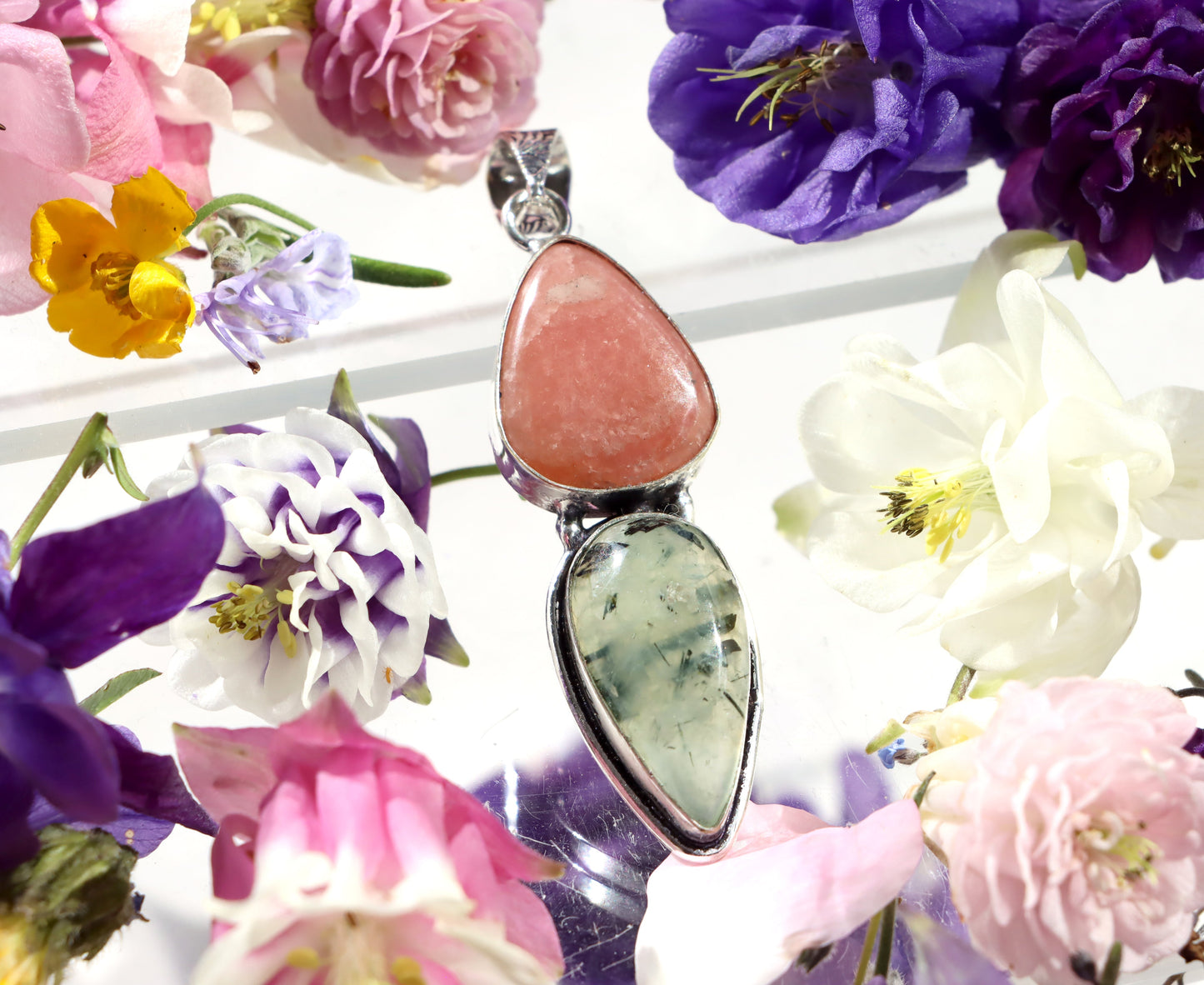 Přívěšek rodochrosit epidot v prehnitu - Supreme Panthers